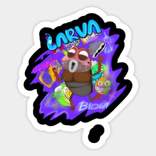 Brown larva Sticker